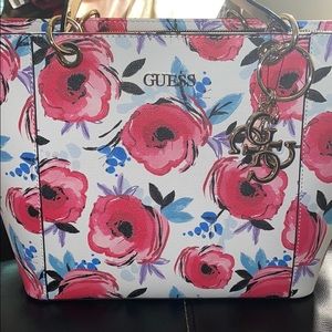 Floral Guess saffron leather tote